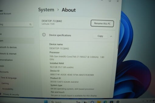 DELL Latitude 7320 13.3" i7 11th Gen 512GB SSD 16GB RAM Grade A Laptop SKU11406 - Image 11