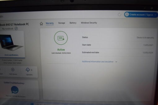 HP Elitebook 840 G7 14" i5 10th Gen SSD 512GB RAM 16GB Grade B+ 11378 - Image 14