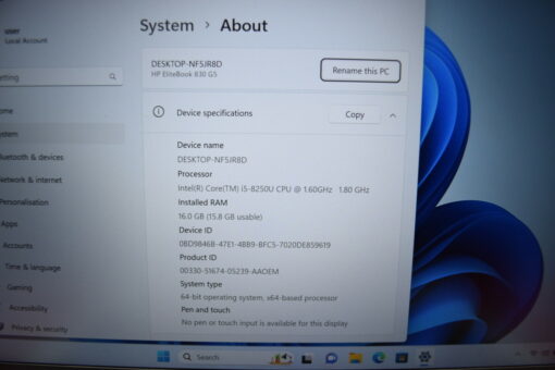 HP Elitebook 830 G5 13.3" i5 8th Gen SSD 256GB RAM 16GB Grade B+ 11375 - Image 11