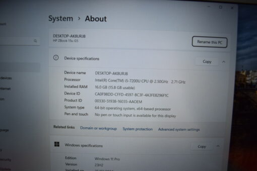 HP Zbook 15U G5 15.6" i5 7th Gen SSD 512GB RAM 16GB Radeon Grade B- SKU11379 - Image 16