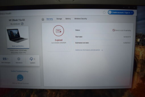 HP Zbook 15U G5 15.6" i5 7th Gen SSD 512GB RAM 16GB Radeon Grade B- SKU11379 - Image 19