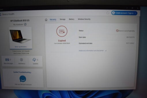HP Elitebook 850 G5 15.6" i5 8th Gen SSD 512GB RAM 16GB Grade A- 11369 - Image 17