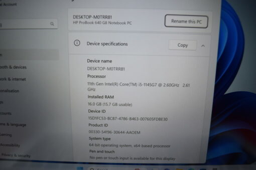 HP Probook 640 G8 14" i5 11th gen RAM 16GB SSD 512GB warranty Grade A- 11353 - Image 11