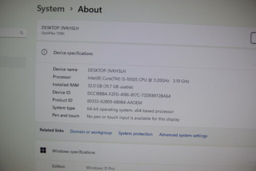 Dell Optiplex 7090 mini desktop i5 10th gen SSD 512GB RAM 32GB SKU11363 - Image 9