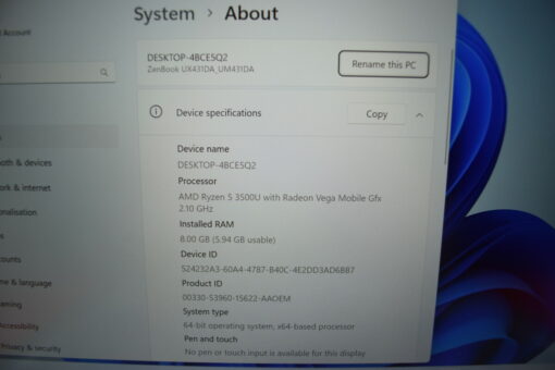 ASUS ZenBook LAPTOP AMD Ryzen 5 RAM 8GB SSD 512GB GradeA- laptop SKU11417 - Image 15
