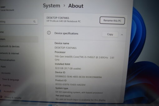 HP Probook 640 G8 14" i5 11th gen RAM 32GB SSD 1TB Laptop SKU11412 - Image 11