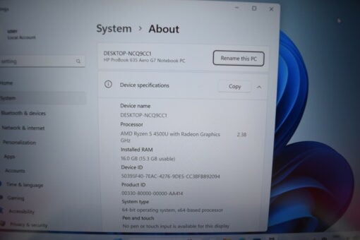 HP Probook 635 G7 13.3" RYZEN 5 4500U SSD 512GB RAM 16GB