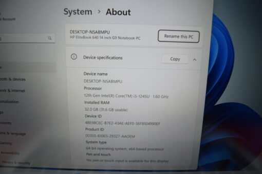 HP EliteBook 640 G9 14" i5 12th gen RAM 32GB SSD 1TB warranty laptop SKU11450 - Image 13