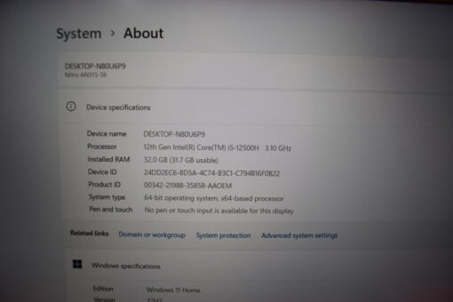 Acer Nitro 5 15.6" i5 12th Gen RAM 32GB SSD 2TB NVIDIA RTX laptop Grade A SKU11456 - Image 11