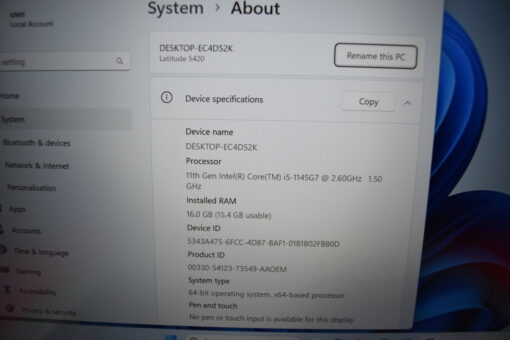 Dell Latitude 5420 14'' i5 11th gen RAM 16GB SSD 512GB GradeB+ SKU11443 - Image 11