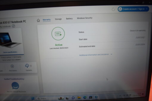 HP Elitebook 830 G7 13.3" i5 10th Gen RAM 16GB SSD 512GB GradeB+ laptop SKU11334 - Image 14