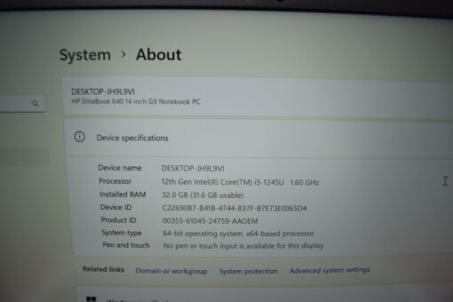 HP Probook 640 G9 14" i5 12th gen RAM 32GB SSD 1TB warranty laptop Grade A- SKU11448 - Image 12
