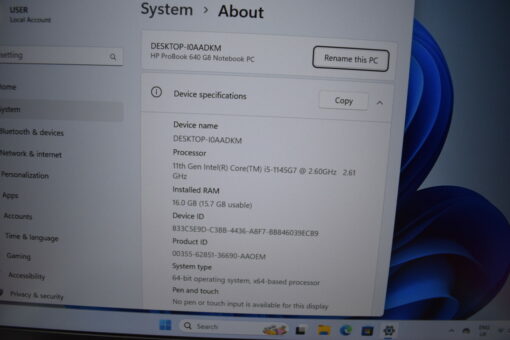 HP Probook 640 G8 14" i5 11th gen RAM 16GB SSD 512GB warranty Grade A- 11416 - Image 12