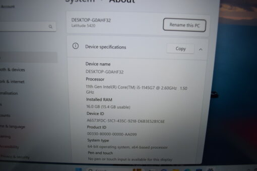 Dell Latitude 5420 14'' i5 11th gen RAM 16GB SSD 512GB GradeB+ SKU11420 - Image 11