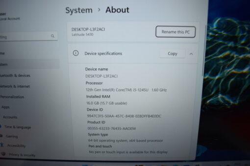 Dell Latitude 5430 14'' i5 12th gen RAM 16GB SSD 512GB warranty GradeB+ laptop SKU11421 - Image 11
