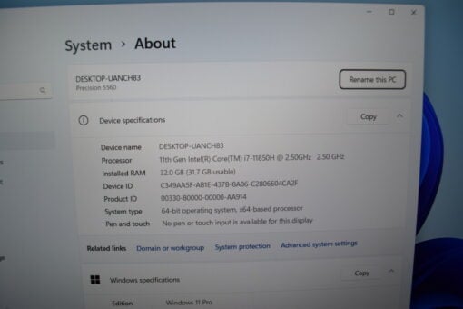 Dell Precision 5560  i7 11th gen SSD 1TB RAM 32GB NVIDIA warranty Grade A- 9666 - Image 13