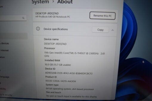 HP Probook 640 G8 14" i5 11th gen RAM 16GB SSD 512GB warranty Grade B+ 11472 - Image 11