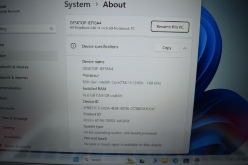 HP EliteBook 640 G9 14" i5 12th gen RAM 16GB SSD 512GB laptop SKU11514 - Image 13