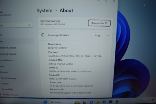 HP Elitebook 1030 x360 Touch G4 i5 8th SSD512GB RAM8GB Grade A- SKU11477 - Image 14