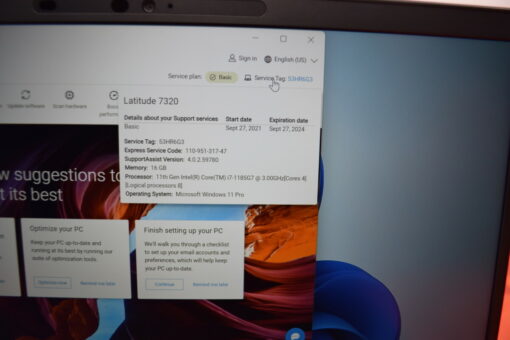 DELL Latitude 7320 13.3" i7 11th Gen 512GB SSD 16GB RAM Grade A- Laptop SKU11505 - Image 15