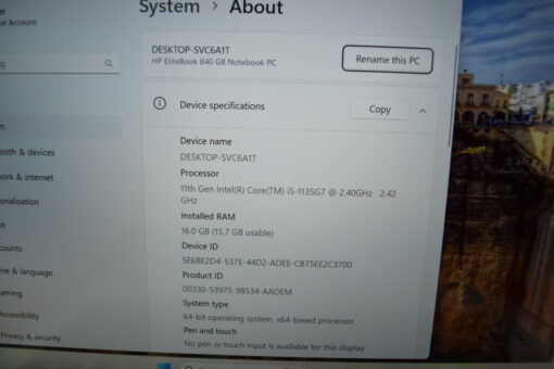 HP Elitebook 840 G8 14" i5 11th gen RAM 16GB SSD 512GB warranty GradeA- SKU11527 - Image 14