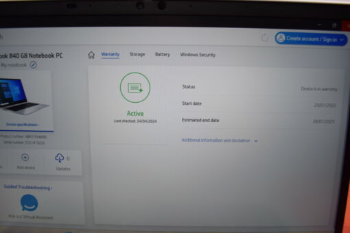 HP Elitebook 840 G8 14" i5 11th gen RAM 16GB SSD 512GB warranty GradeA- SKU11527 - Image 17
