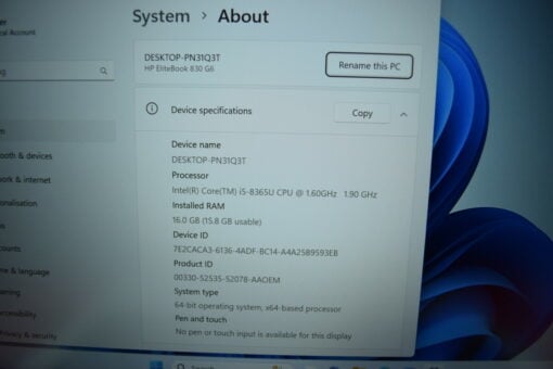 HP Elitebook 830 G6 13" i5 8th SSD 512GB RAM 16GB Grade B+ laptop SKU11511 - Image 11