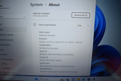 HP Elitebook 840 G6 14" i5 8th Gen RAM 16GB SSD 256GB GradeB 11501 - Image 11