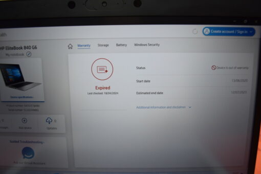 HP Elitebook 840 G6 14" i5 8th Gen RAM 16GB SSD 256GB GradeB 11501 - Image 14