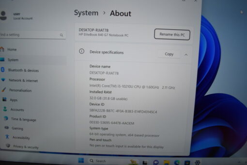 HP Elitebook 840 G7 14" i5 10th Gen SSD 1TB RAM 32GB Laptop SKU11529 - Image 11