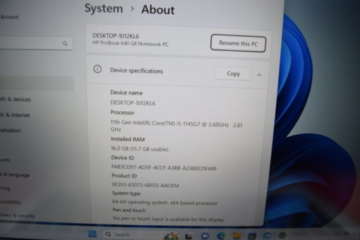 HP Probook 640 G8 14" i5 11th gen RAM 16GB SSD 512GB warranty laptop SKU11474 - Image 11