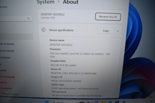 Dell Latitude 5420 14'' i5 11th gen RAM 16GB SSD 512GB Laptop SKU11490 - Image 11