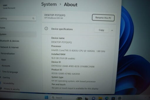 HP Elitebook 830 G6 13" i5 8th SSD 512GB RAM 16GB Grade A- laptop SKU11482 - Image 12