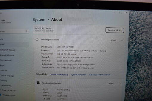 DELL Latitude 7320 13" Detachable i5 11th Gen 16GB RAM 256GB SSD tablet SKU11553 - Image 11