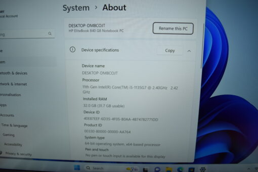 HP Elitebook 840 G8 14" i5 11th gen RAM 32GB SSD 1TB warranty GradeB+ 11532 - Image 11