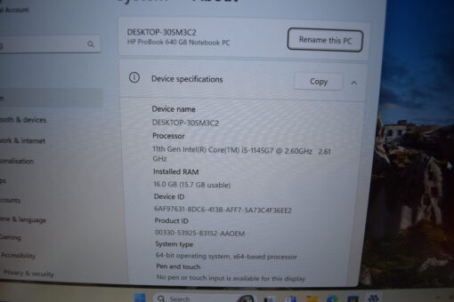 HP Probook 640 G8 14" i5 11th gen RAM 16GB SSD 512GB warranty Grade B 11473 - Image 11