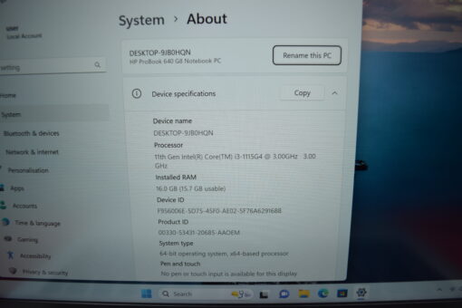 HP Probook 640 G8 14" i3 11th gen RAM 16GB SSD 512GB warranty Grade B 11535 - Image 11