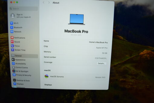Apple MacBook Pro M1 PRO 16" 10 CORE CPU / 16 CORES GPU 2021 A2485 RAM 16GB SSD 1TB Grade A- SKU11577 - Image 10