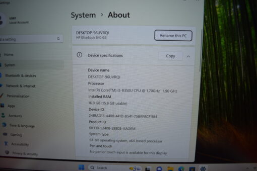 HP Elitebook 840 G5 14" i5 8th gen RAM 16GB SSD 512GB  Grade B+ 11530 - Image 11