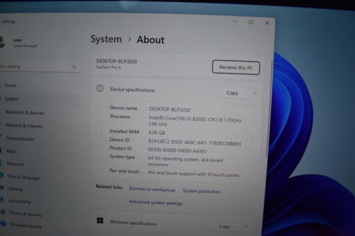 Microsoft Surface Pro6 Touch i5 8th Gen 12.3" SSD 256GB RAM 8GB Tablet SKU11538 - Image 13
