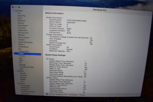 Apple MacBook Pro M1 Max 16" 2021 A2485 RAM 32G SSD 512GB 10 CORES CPU / 24 CORES GPU  Grade A SKU11580 - Image 12