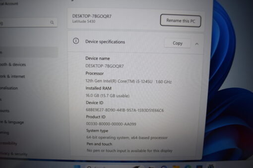 Dell Latitude 5430 14'' i5 12th gen RAM 16GB SSD 512GB warranty GradeB+ laptop SKU11523 - Image 11