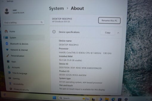 HP Elitebook 830 G6 13" i5 8th SSD 512GB RAM 16GB Grade A- laptop SKU11512 - Image 12