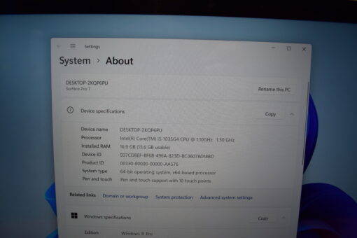 Microsoft Surface Pro7 i5 10th Gen 12.3" SSD 256GB RAM 16GB tablet SKU11545 - Image 14