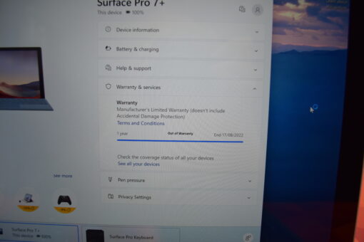 Microsoft Surface Pro7+ i5 11th Gen 12.3" SSD 256GB RAM 16GB Grade A- SKU11543 - Image 14