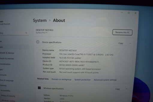 Microsoft Surface Pro7+ i5 11th Gen 12.3" SSD 256GB RAM 16GB Grade A- SKU11572 - Image 11