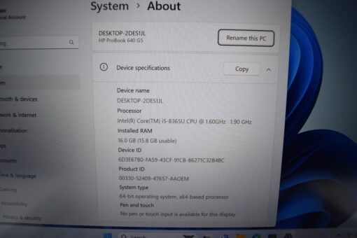 HP Probook 640 G5 14" i5 8th gen RAM 16GB SSD 512GB Laptop SKU11610 - Image 14