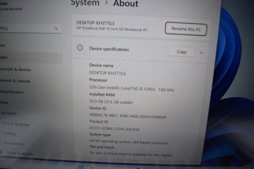 HP EliteBook 640 G9 14" i5 12th gen RAM 32GB SSD 1TB warranty laptop SKU11606 - Image 11