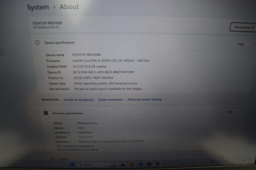 HP Elitebook 850 G5 15.6" i5 8th Gen SSD 512GB RAM 16GB Laptop SKU11631 - Image 11