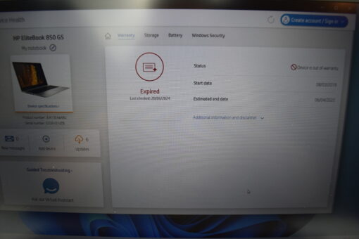HP Elitebook 850 G5 15.6" i5 8th Gen SSD 512GB RAM 16GB Laptop SKU11631 - Image 13